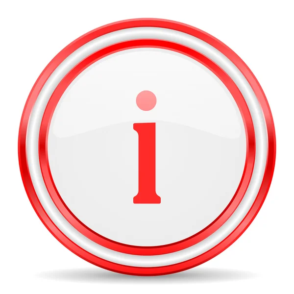 Information red white glossy web icon — Stock Photo, Image