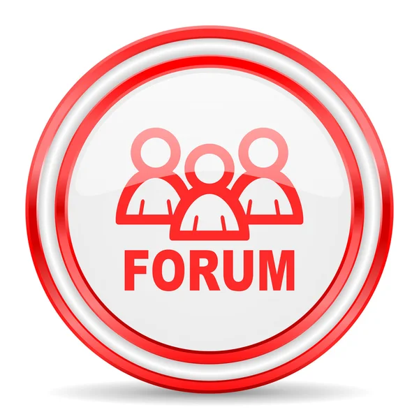 Forum kırmızı beyaz parlak web simgesi — Stok fotoğraf