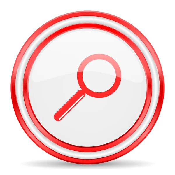 Search red white glossy web icon — Stock Photo, Image