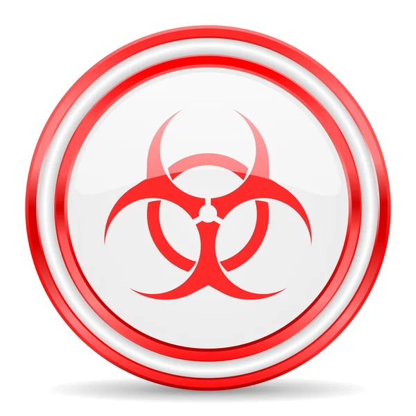 Biohazard rood wit glanzend web pictogram — Stockfoto