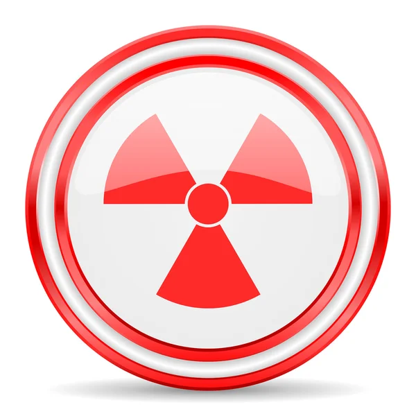 Radiation red white glossy web icon — Stock Photo, Image