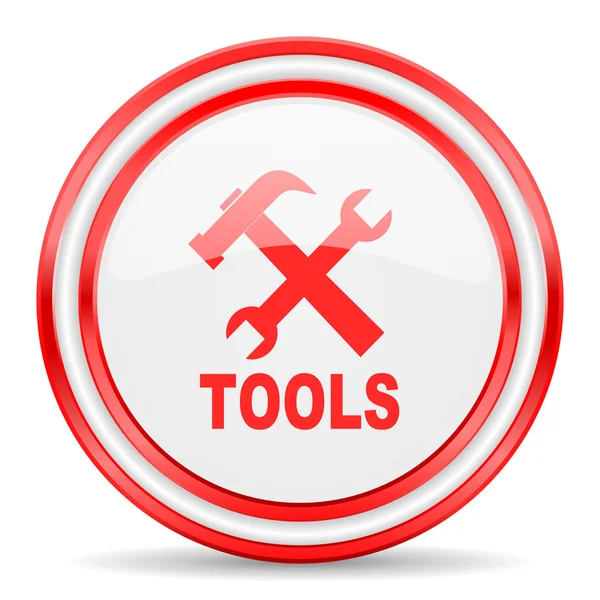 Tools red white glossy web icon — Stock Photo, Image