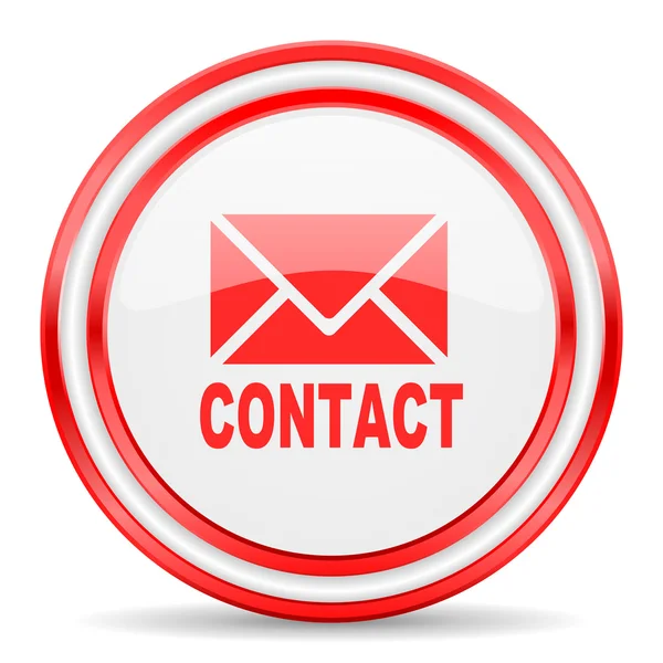 E-posta kırmızı beyaz parlak web simgesi — Stok fotoğraf