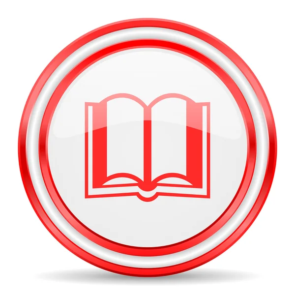 Book red white glossy web icon — Stock Photo, Image