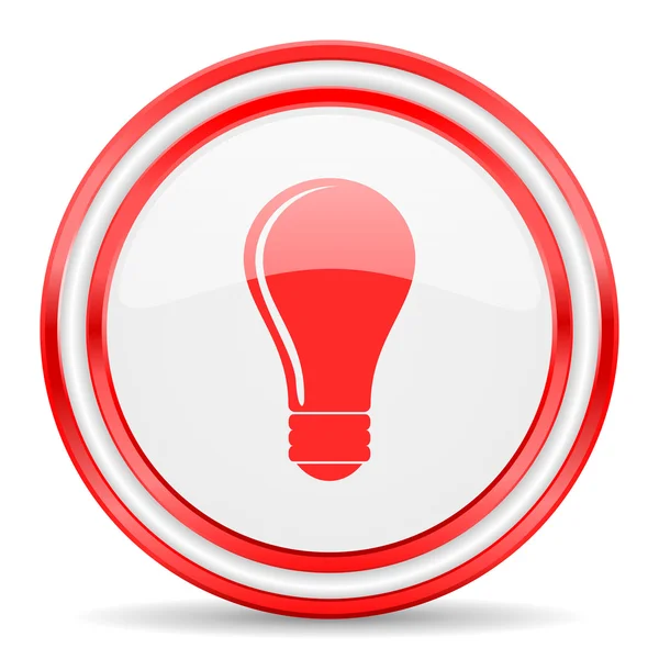 Bulbo vermelho branco brilhante ícone web — Fotografia de Stock