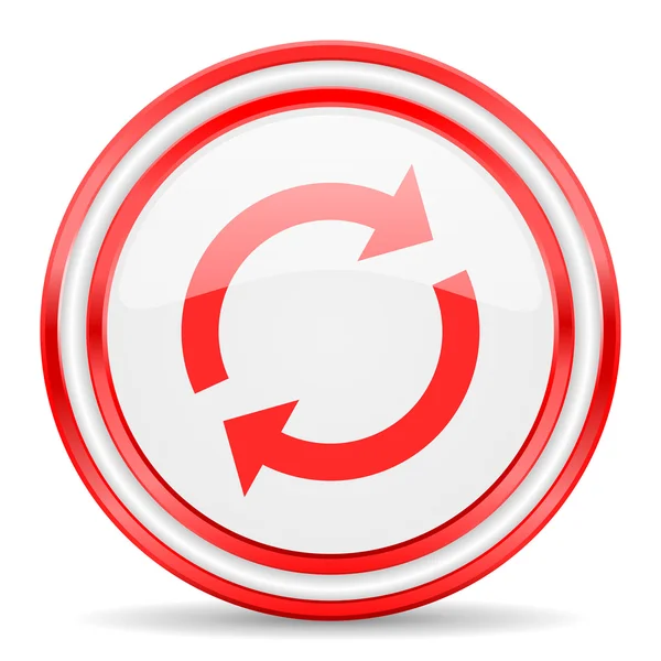 Reload red white glossy web icon — Stock Photo, Image
