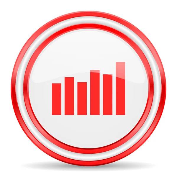 Graph red white glossy web icon — Stock Photo, Image