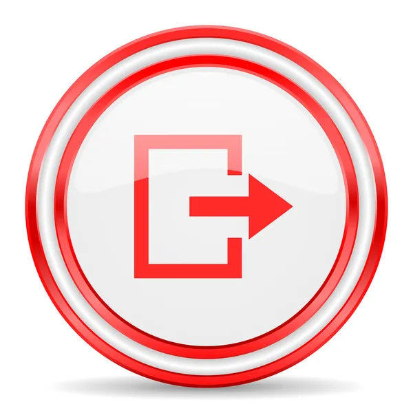 Exit red white glossy web icon — Stock Photo, Image