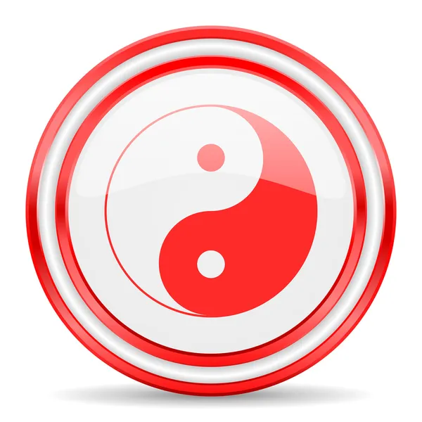 Ying yang blanco brillante icono web — Foto de Stock