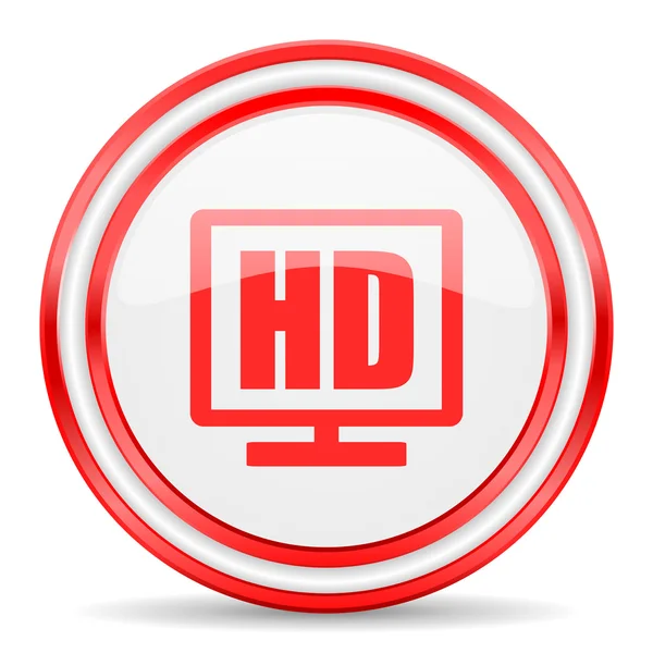 Hd pantalla rojo blanco brillante icono web —  Fotos de Stock