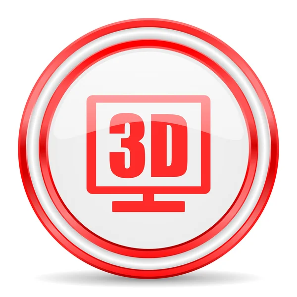 3D-Anzeige rot weiß glänzend Web-Symbol — Stockfoto