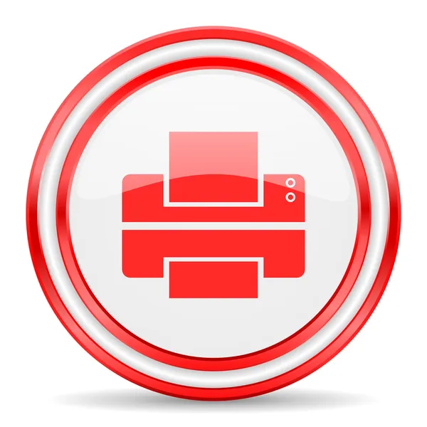 Ikona červená bílá lesklá webové tiskárny — Stock fotografie
