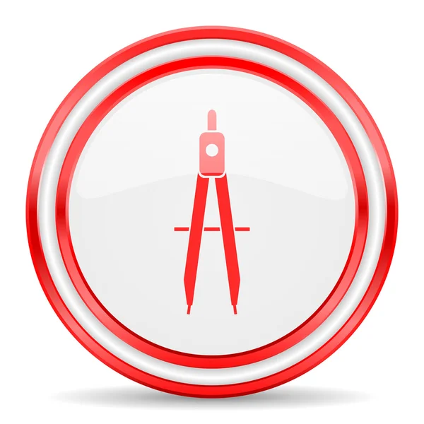 Learning red white glossy web icon — Stock Photo, Image