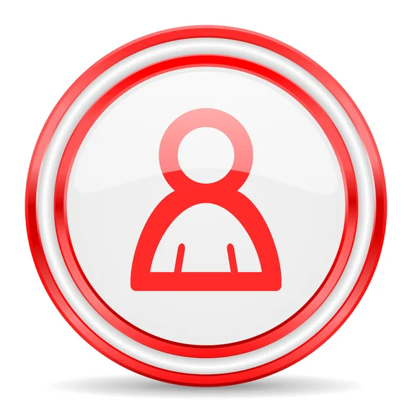 Person red white glossy web icon — Stock Photo, Image
