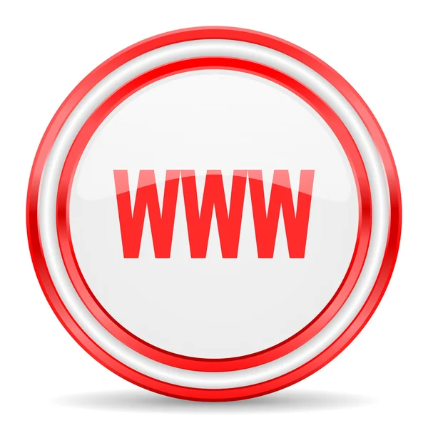 Www red white glossy web icon — Stock Photo, Image