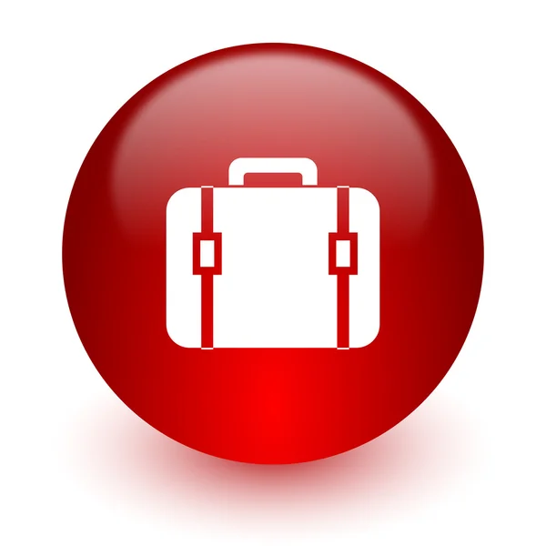 Bolso rojo icono de la computadora sobre fondo blanco — Foto de Stock