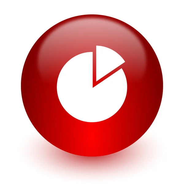 Chart red computer icon on white background — Stock Photo, Image