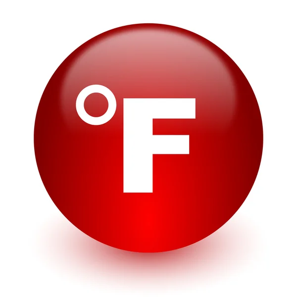 Fahrenheit red computer icon on white background — Stock Photo, Image