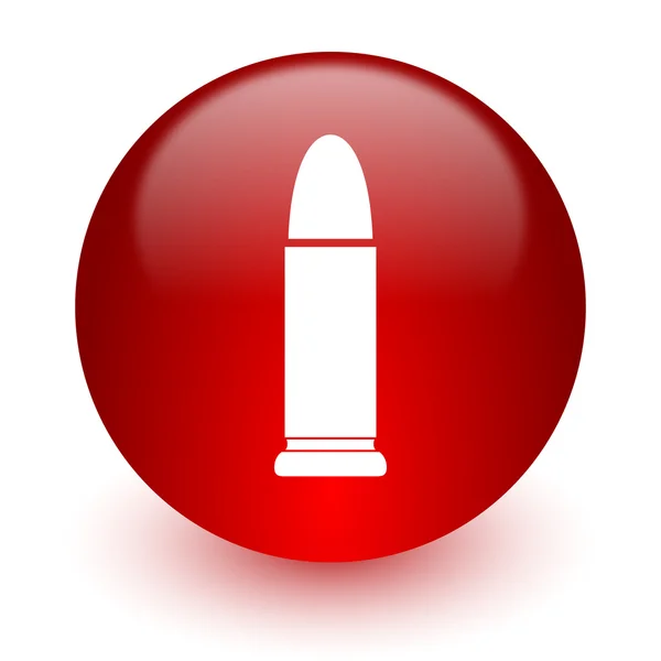Ammunition red computer icon on white background — Stock Photo, Image