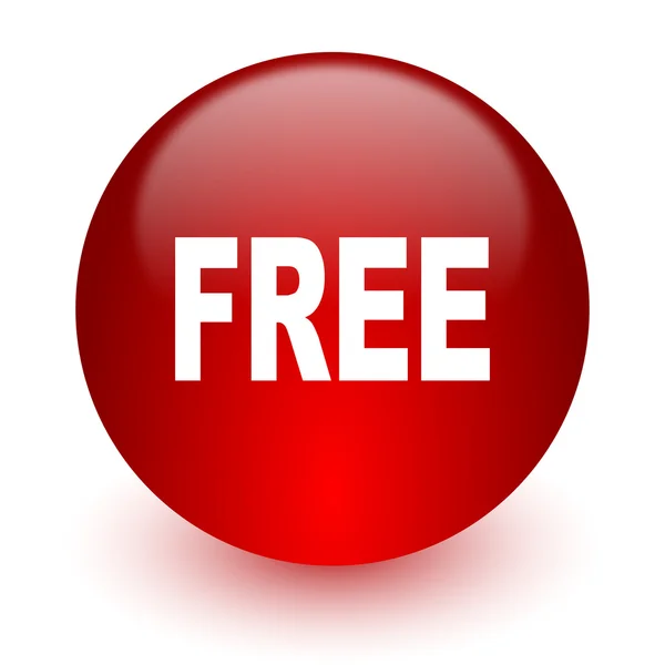 Free red computer icon on white background — Stock Photo, Image