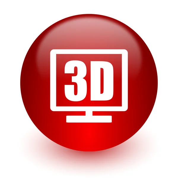 3D ikony počítače displej červené na bílém pozadí — Stock fotografie