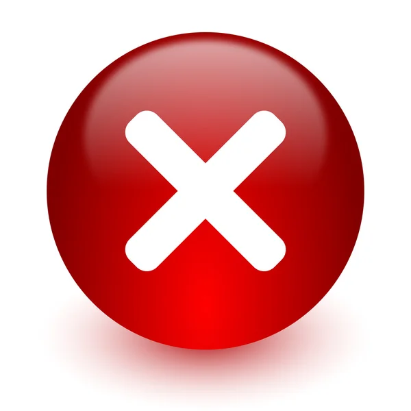 Cancel red computer icon on white background — Stock Photo, Image