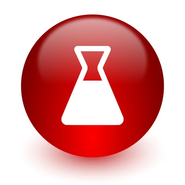 Laboratório ícone de computador vermelho no fundo branco — Fotografia de Stock