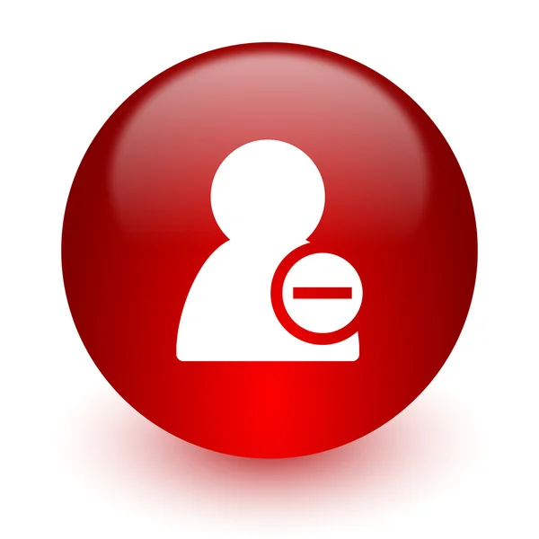 Supprimer contact icône de l'ordinateur rouge sur fond blanc — Photo