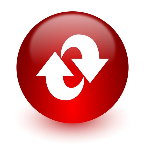 Rotación icono de la computadora roja sobre fondo blanco —  Fotos de Stock