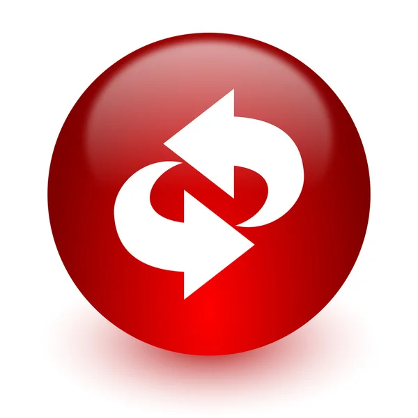 Rode computer rotatiepictogram op witte achtergrond — Stockfoto