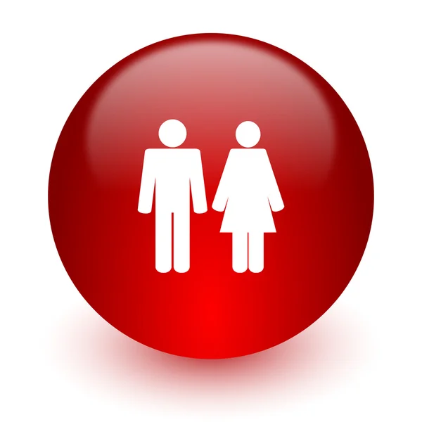 Couple red computer icon on white background — Stock Photo, Image