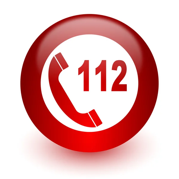 Emergency call red computer icon on white background — Stock Photo, Image