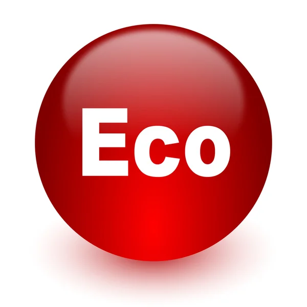 Eco röda datorikonen på vit bakgrund — Stockfoto