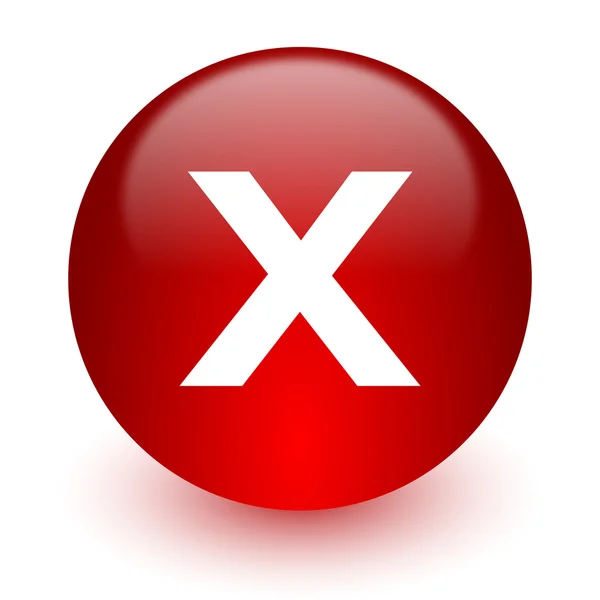 Cancelar icono de la computadora roja sobre fondo blanco —  Fotos de Stock