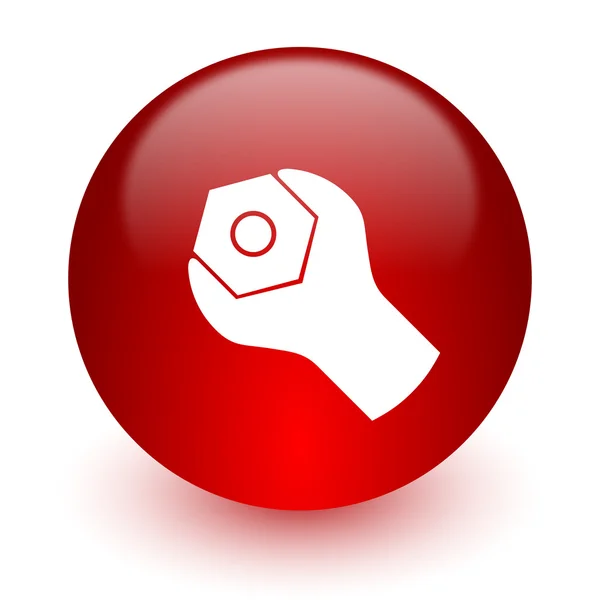 Outils icône de l'ordinateur rouge sur fond blanc — Photo