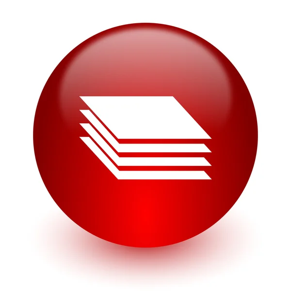 Couches icône de l'ordinateur rouge sur fond blanc — Photo