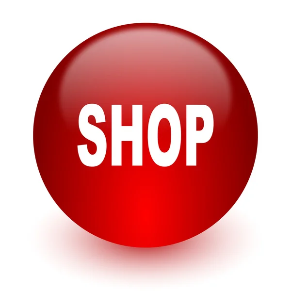 Shop piros ikon fehér háttér — Stock Fotó
