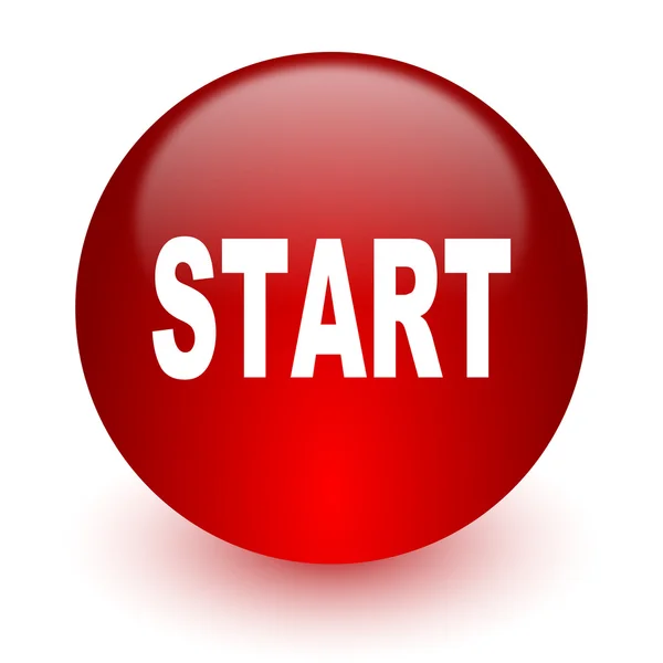 Start red computer icon on white background — Stock Photo, Image