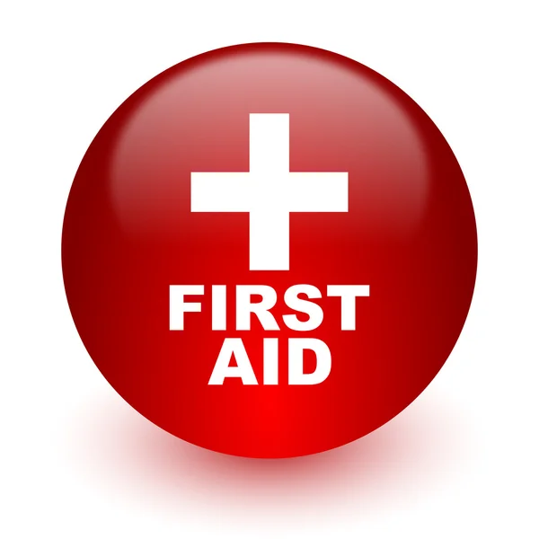 Erste Hilfe rotes Computersymbol auf weißem Hintergrund — Stockfoto