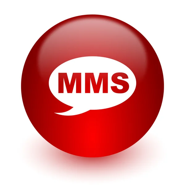 MMS červené počítač ikona na bílém pozadí — Stock fotografie