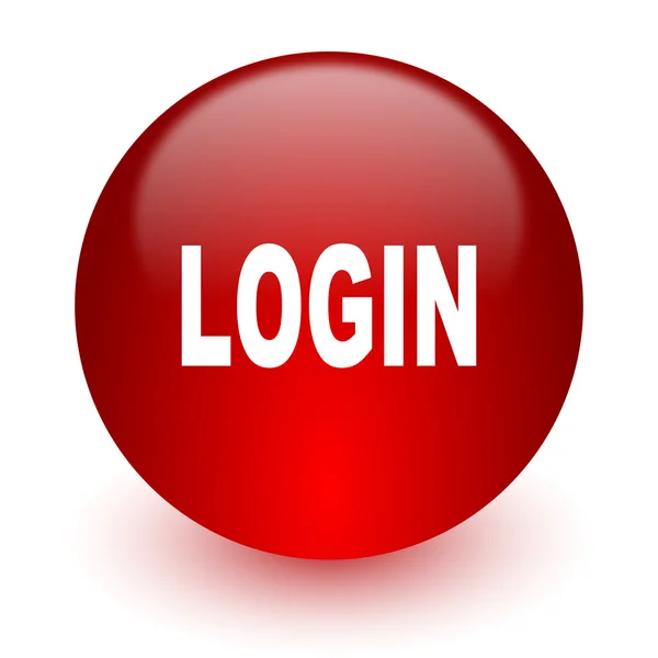 Ícone de computador vermelho de login no fundo branco — Fotografia de Stock