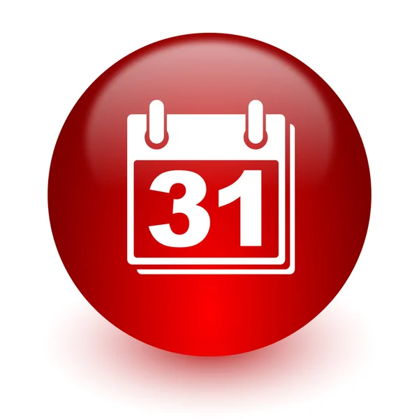 Kalender rotes Computersymbol auf weißem Hintergrund — Stockfoto