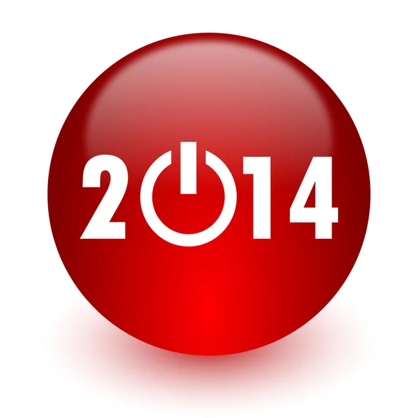 Rok 2014 červené počítač ikona na bílém pozadí — Stock fotografie