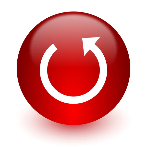 Rotar icono rojo de la computadora sobre fondo blanco —  Fotos de Stock