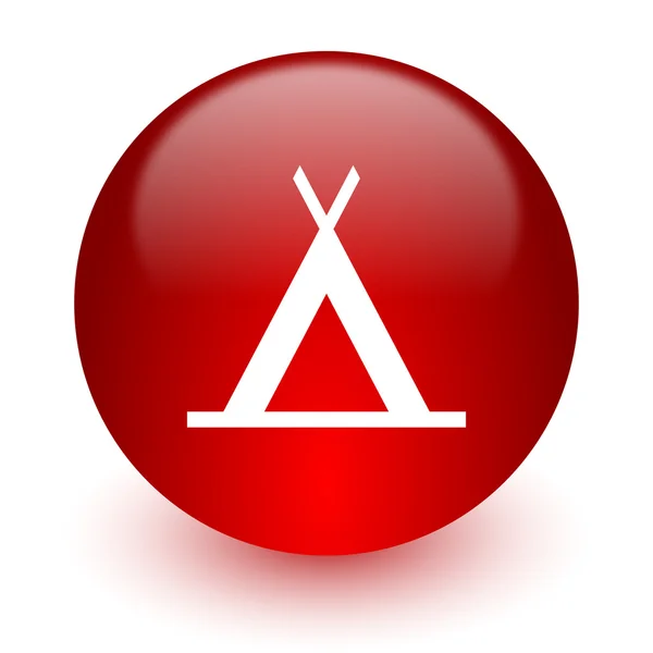 Camp red computer icon on white background — Stock Photo, Image