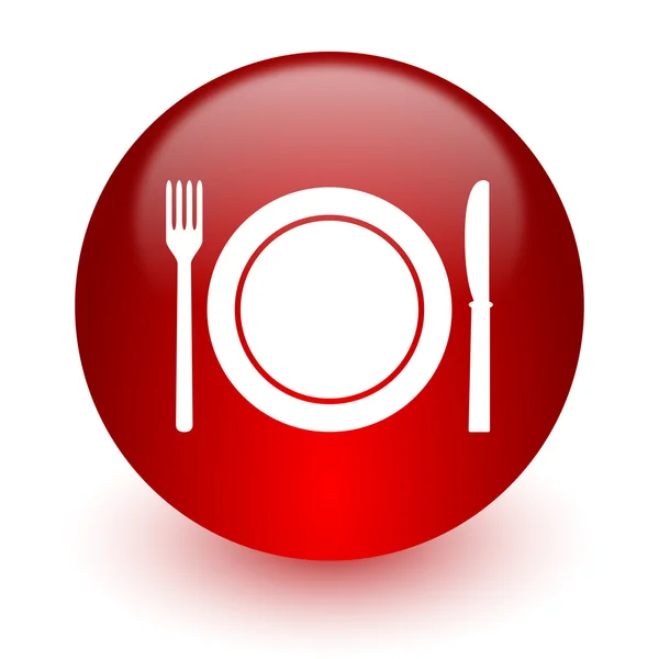 Ресторан червоний значок комп'ютера на білому фоні — стокове фото