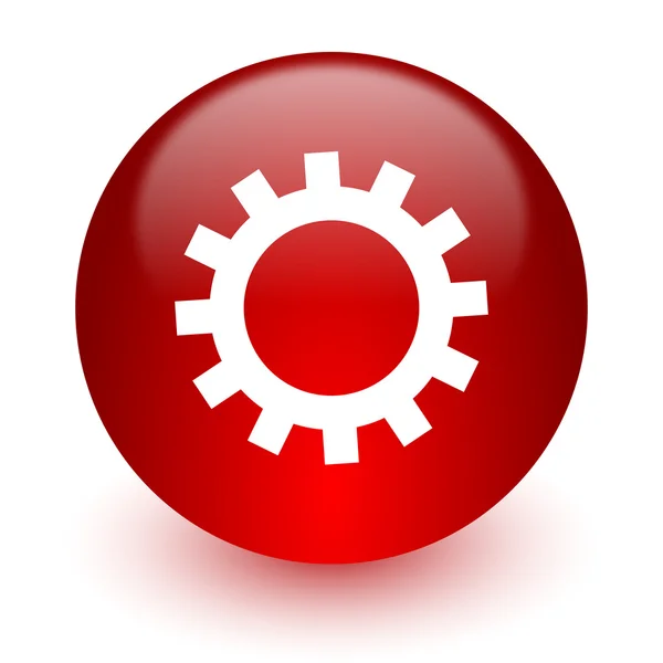 Gear red computer icon on white background — Stock Photo, Image