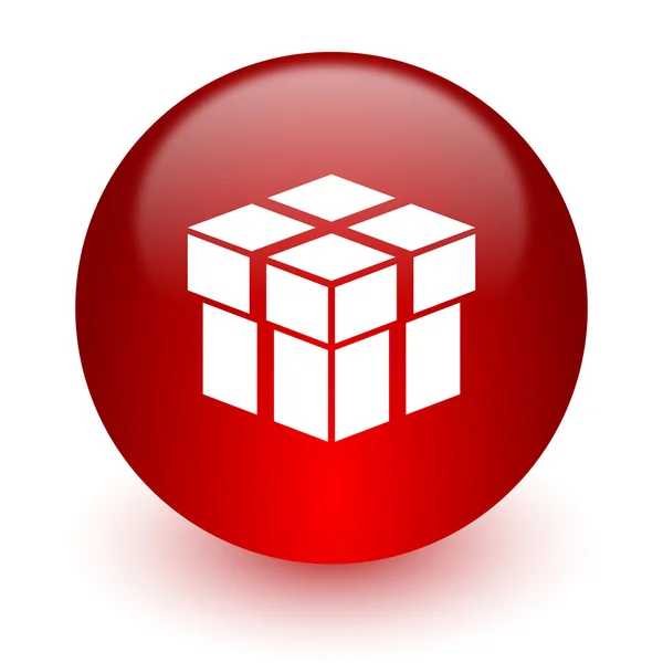 Caixa ícone de computador vermelho no fundo branco — Fotografia de Stock