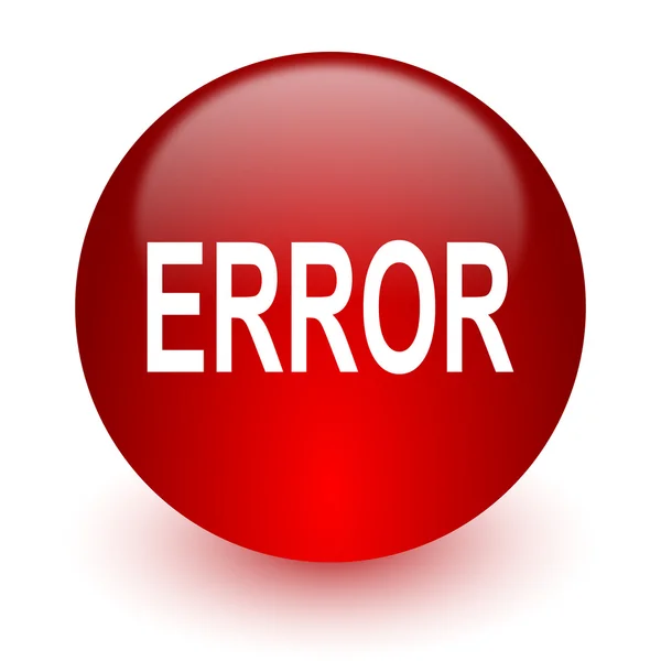 Error icono de la computadora roja sobre fondo blanco —  Fotos de Stock