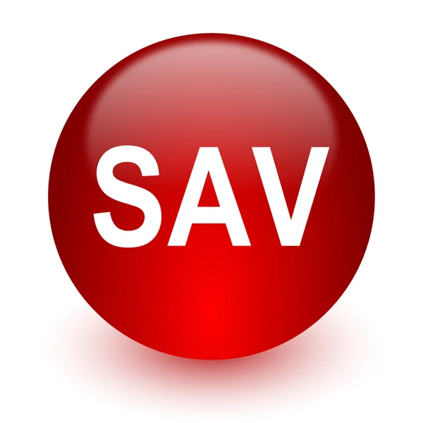 Sav red computer icon on white background — Stock Photo, Image